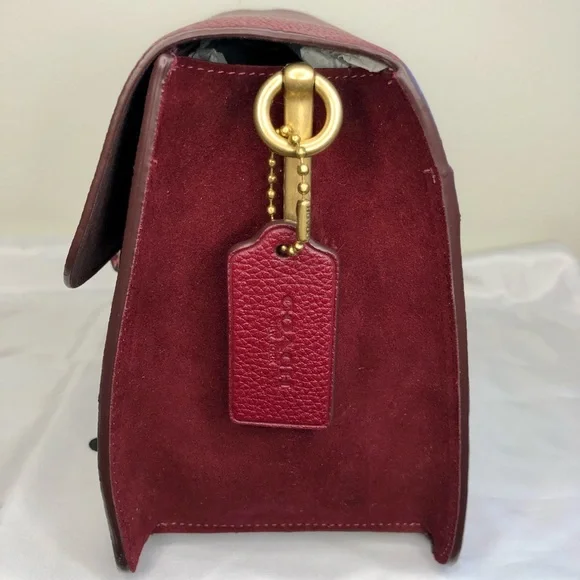 S⭕️LD‼️NWT Coach Tabby Shoulder Bag in Deep Red - Picture 4 of 12